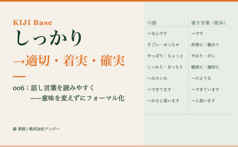 AIに「やっぱり〜」「しっかり〜」の言い換えを教える―口語表現の書き言葉への変換